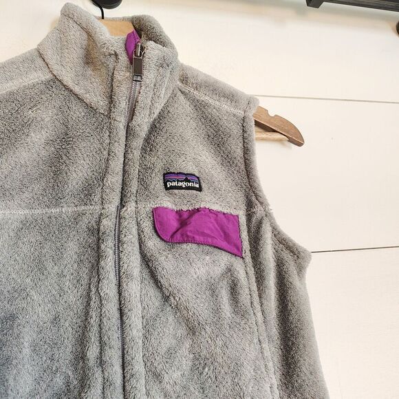 Patagonia Re-Tool Fleece Vest Women’s XS Gray Purple Full Zip Gorpcore Outdoors - Picture 3 of 9